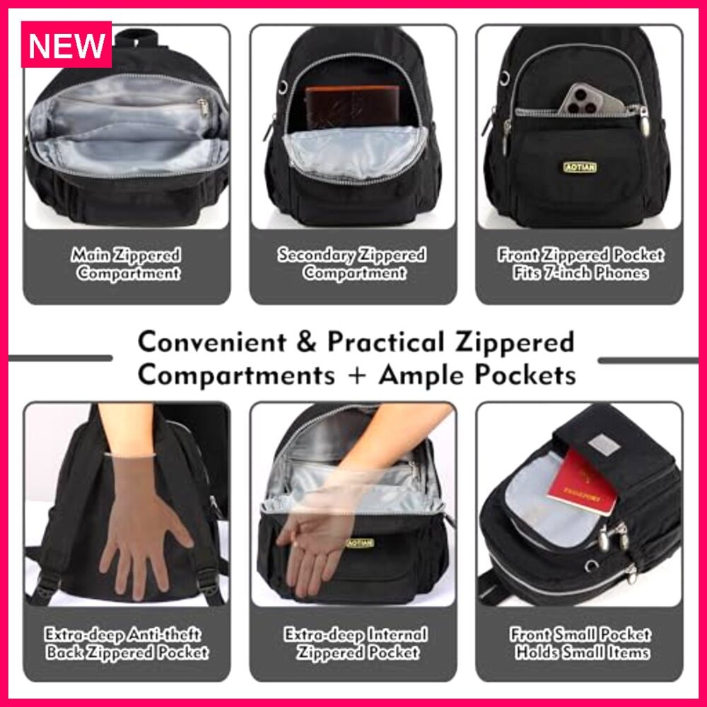 Mini Nylon Daypack Backpack Lightweight Small Wom… - image 5